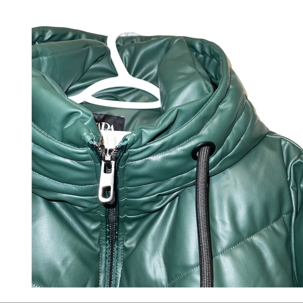 NWT Zara Faux Leather Puffer Women Jacket Size XS - Picture 6 of 8